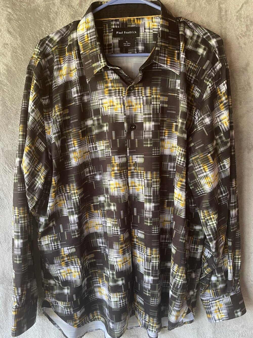 Paul Fredrick Men's Abstract Print Button-Down Shirt – Size XL